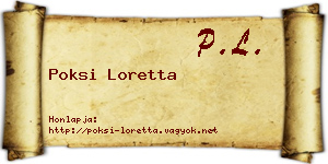 Poksi Loretta névjegykártya